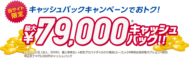 当サイト限定キャッシュバックキャンペーン最大79,000円キャッシュバック