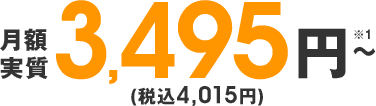 月額実質3,495円