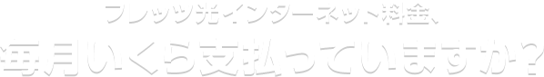 フレッツ光インターネット料金、毎月いくら支払っていますか？